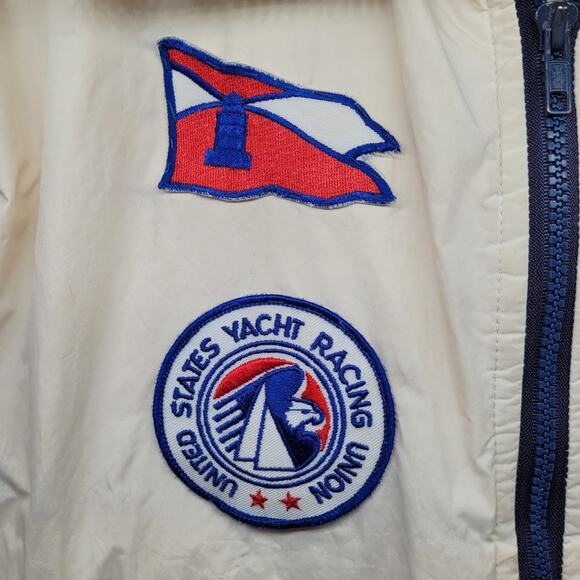 Sea Gear Vintage Cream Yacht Racing Union Patches Mens WindBreaker size small - Picture 9 of 16